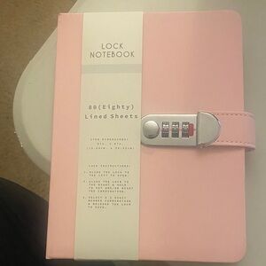 Pink Lock Notebook with Combination Lock